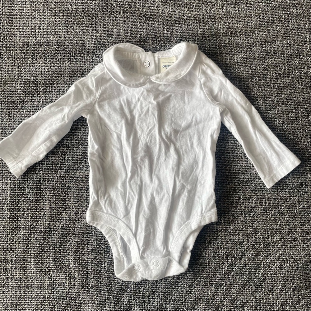 Vintage OshKosh B’Gosh White Collared Onsie 3 Months